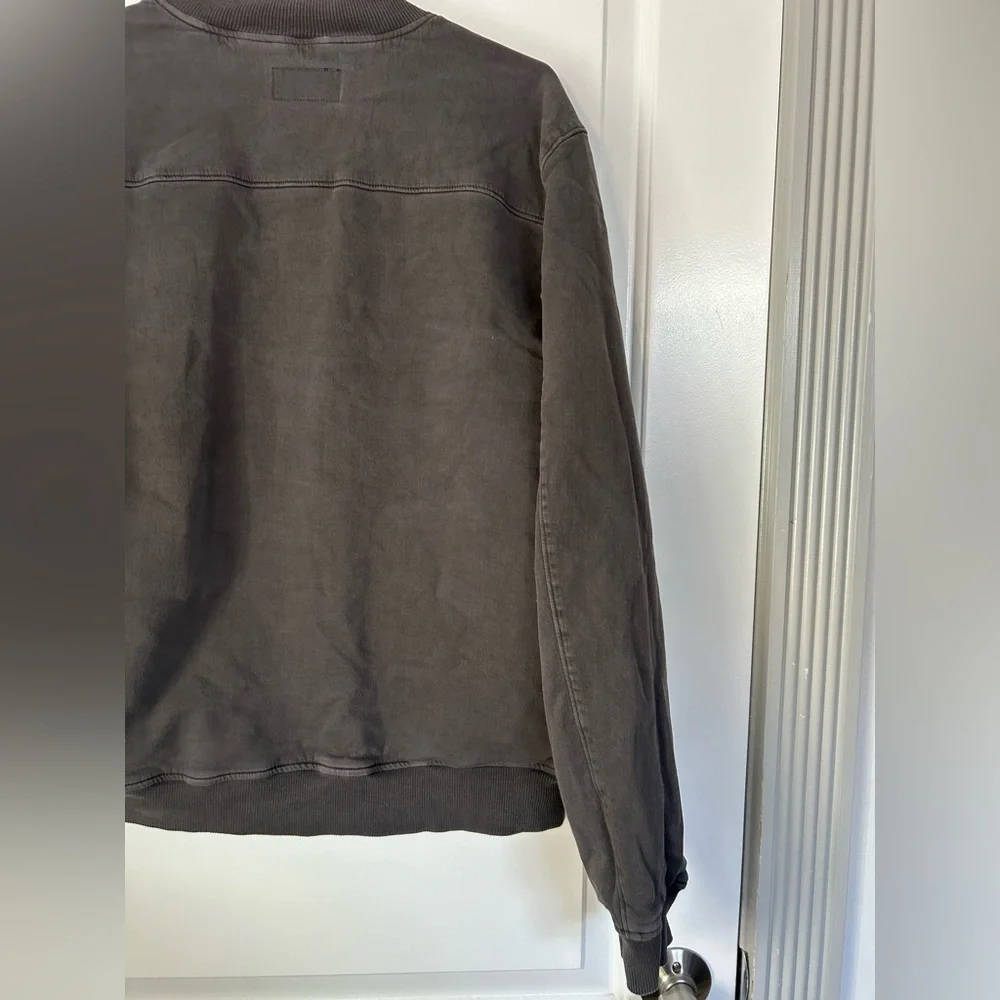 PAIGE Men's Hayward Bomber Jacket Vintage Grey Size Medium 90s Minimalist Boxy